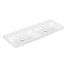 Villeroy & Boch Wastafel Villeroy & Boch Subway 3.0 Dubbele wasbak Met CerampicPlus Zonder Kraangat Zonder Overloop 130x47x16.5 cm Stone White