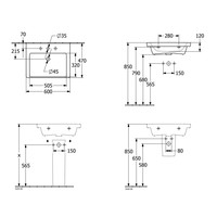 Wastafel Villeroy & Boch Subway 3.0 60x47x16.5cm Wit Alpin