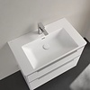 Villeroy & Boch Wastafel Villeroy & Boch Subway 3.0 Met CeramicPlus 1 Kraangat Met Overloop 80x47x16.5 cm Stone White