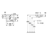 Fontein Villeroy & Boch Subway 3.0 Met CeramicPlus Zonder Overloop 37x30.5x13.5 cm Stone White