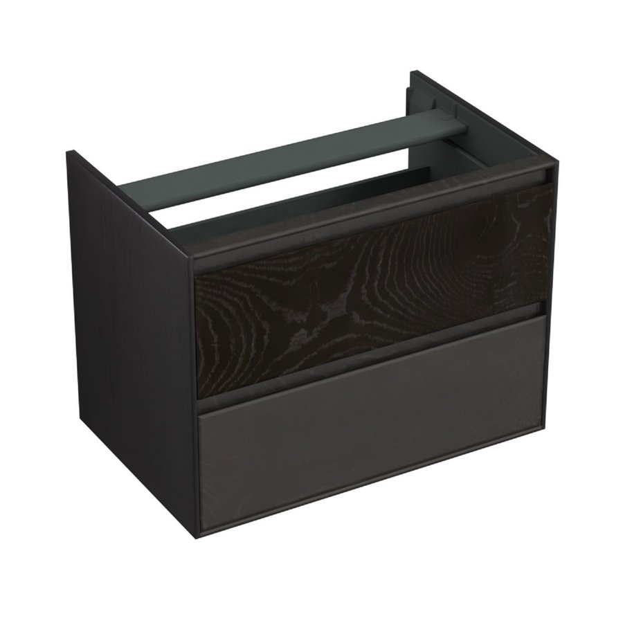 Onderkast Forzalaqua Reno 80x51x60 Cm 2 Lades Softclose Eiken Black Oiled