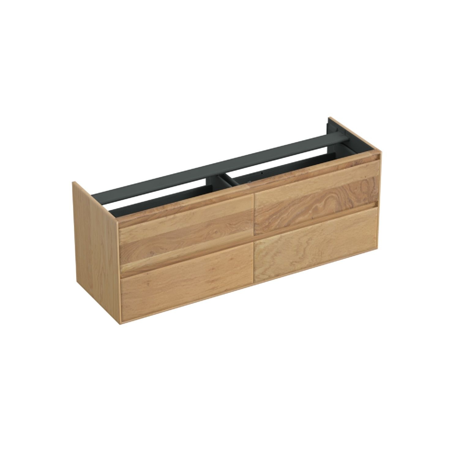 Onderkast Forzalaqua Reno 160x51x60 cm 4 Lades Softclose Eiken Smoke Forzalaqua
