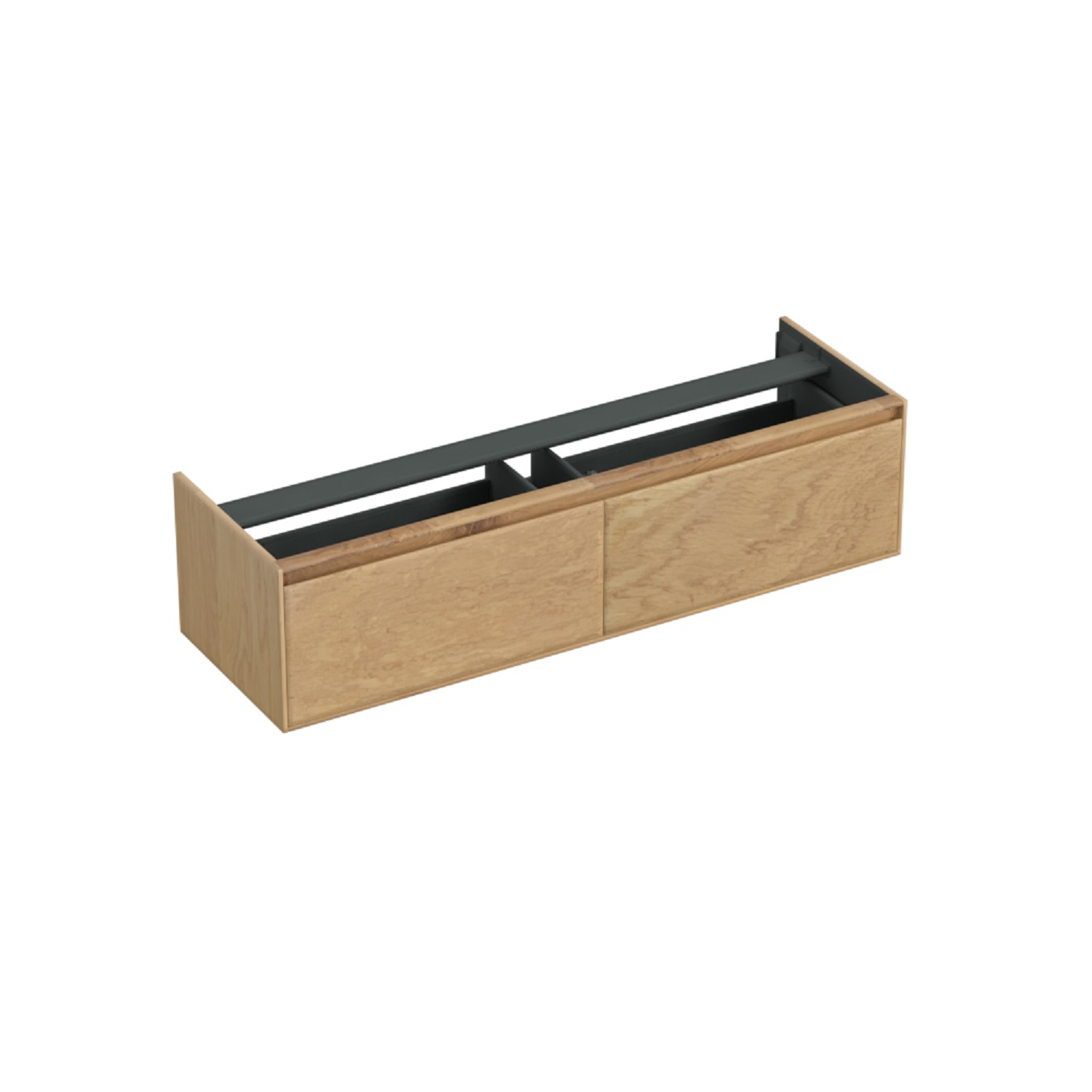 Onderkast Forzalaqua Reno 160x51x40 cm 2 Lades Softclose Eiken Smoke Forzalaqua