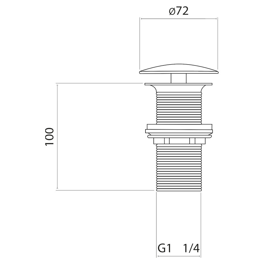 Wastafel Afvoerplug Differnz Always Open 10 cm Gunmetal