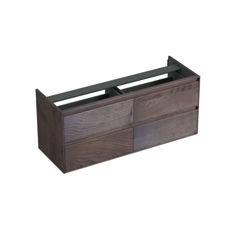 Onderkast Forzalaqua Reno 140x51x60 Cm 4 Lades Softclose Eiken Charcoal