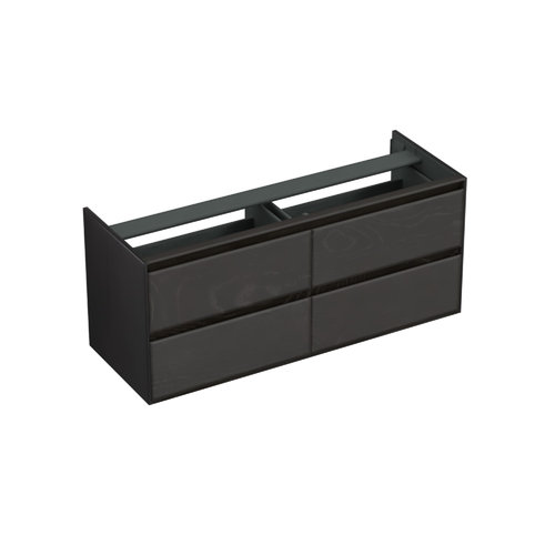 Onderkast Forzalaqua Reno 140x51x60 Cm 4 Lades Softclose Eiken Black Oiled 