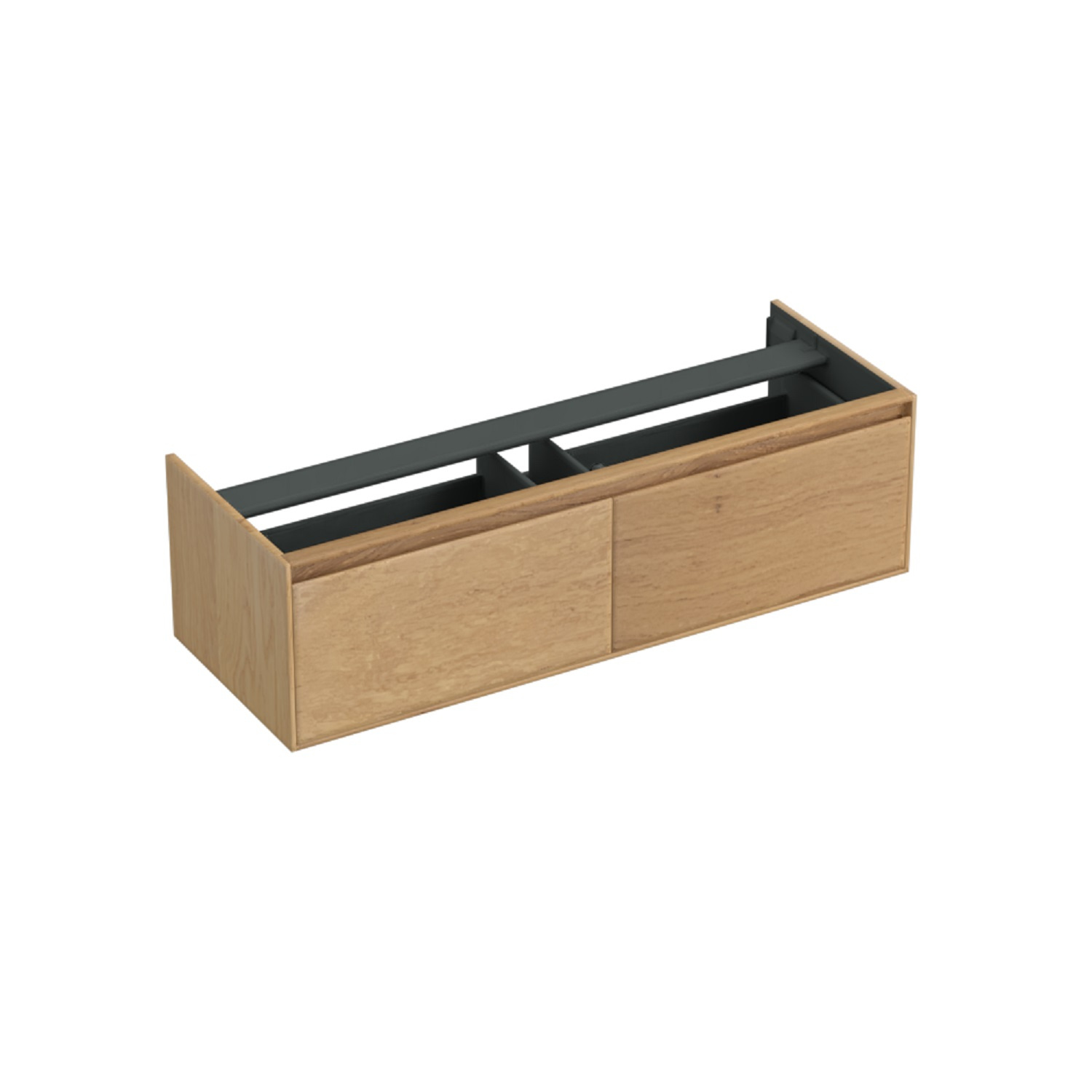 Onderkast Forzalaqua Reno 140x51x40 cm 2 Lades Softclose Eiken Smoke Forzalaqua