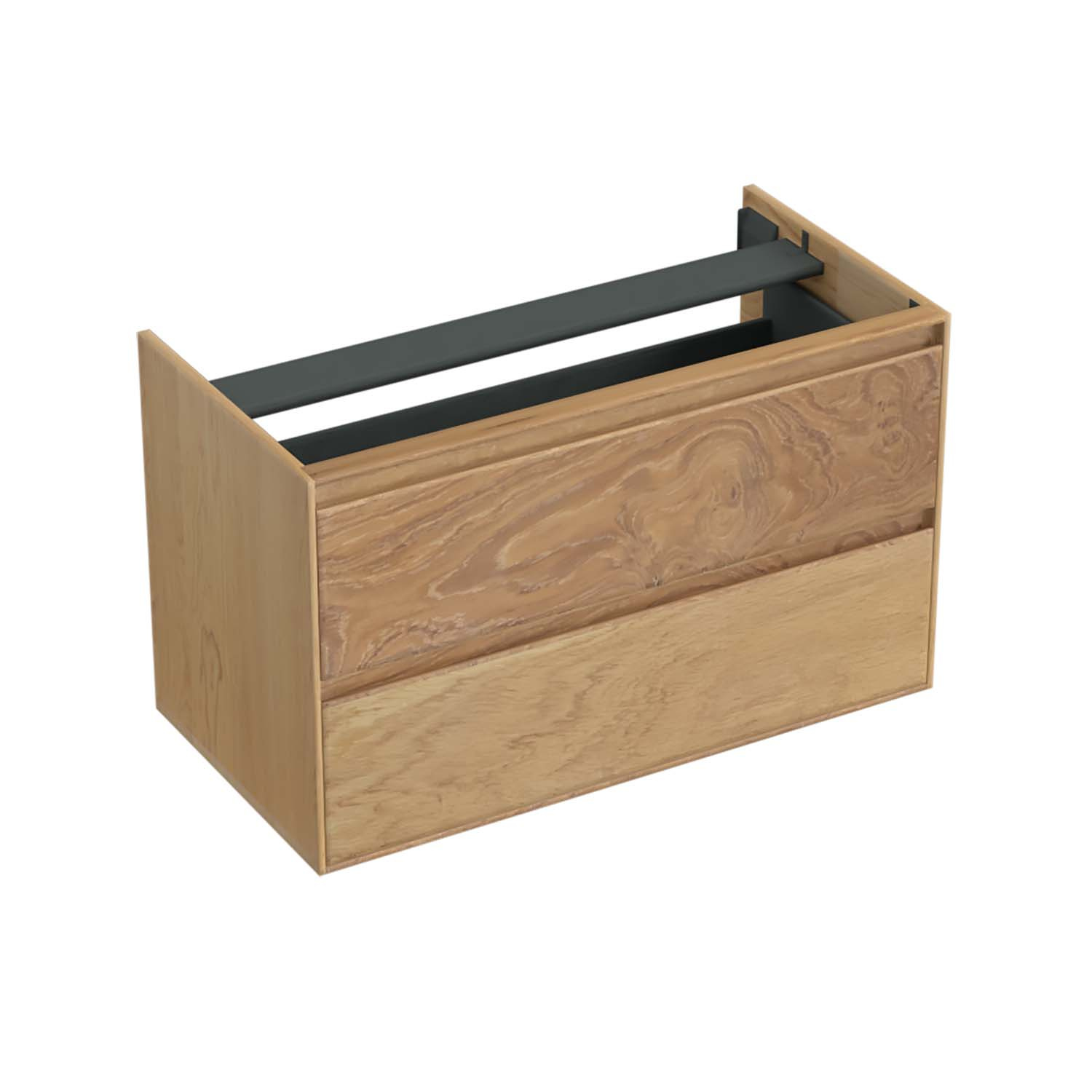 Onderkast Forzalaqua Reno 100x51x60 cm 2 Lades Softclose Eiken Smoke Forzalaqua
