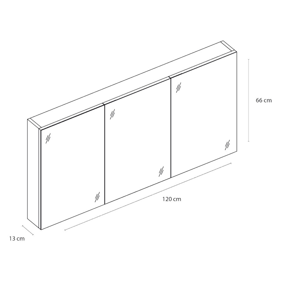 Spiegelkast Differnz Somero 120 cm Hoogglans Wit