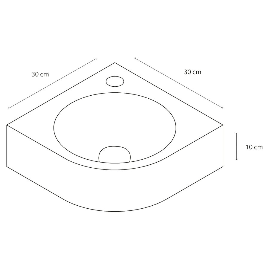 Fonteinset Differnz Cleo 31.5x31.5x10 cm Beton Donker Grijs Met Kraan Gebogen Chroom