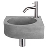 Differnz Fonteinset Differnz Cleo 31.5x31.5x10 cm Beton Donker Grijs Met Kraan Gebogen Mat Chroom