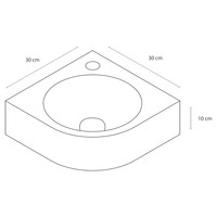 Fonteinset Differnz Cleo 31.5x31.5x10 cm Beton Donker Grijs Met Kraan Gebogen Mat Goud