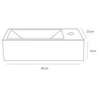 Fonteinset Differnz Force Beton 40x22x8 cm Donker Grijs Met Rechte Kraan Rood Koper