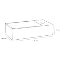 Fonteinset Differnz Solid Solid Surface 36x18.5x9 cm Wit Met Rechte Kraan Chroom