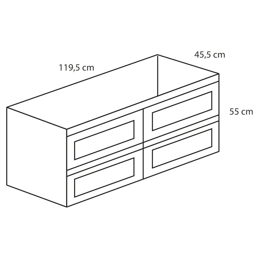 Badkamermeubel Differnz Reno FSC 119.5x45.5x55 cm Eiken