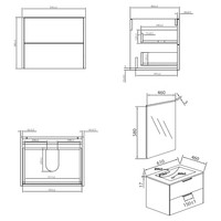 Badmeubelset Differnz Bolo 60x61x46cm FSC Hoogglans Wit