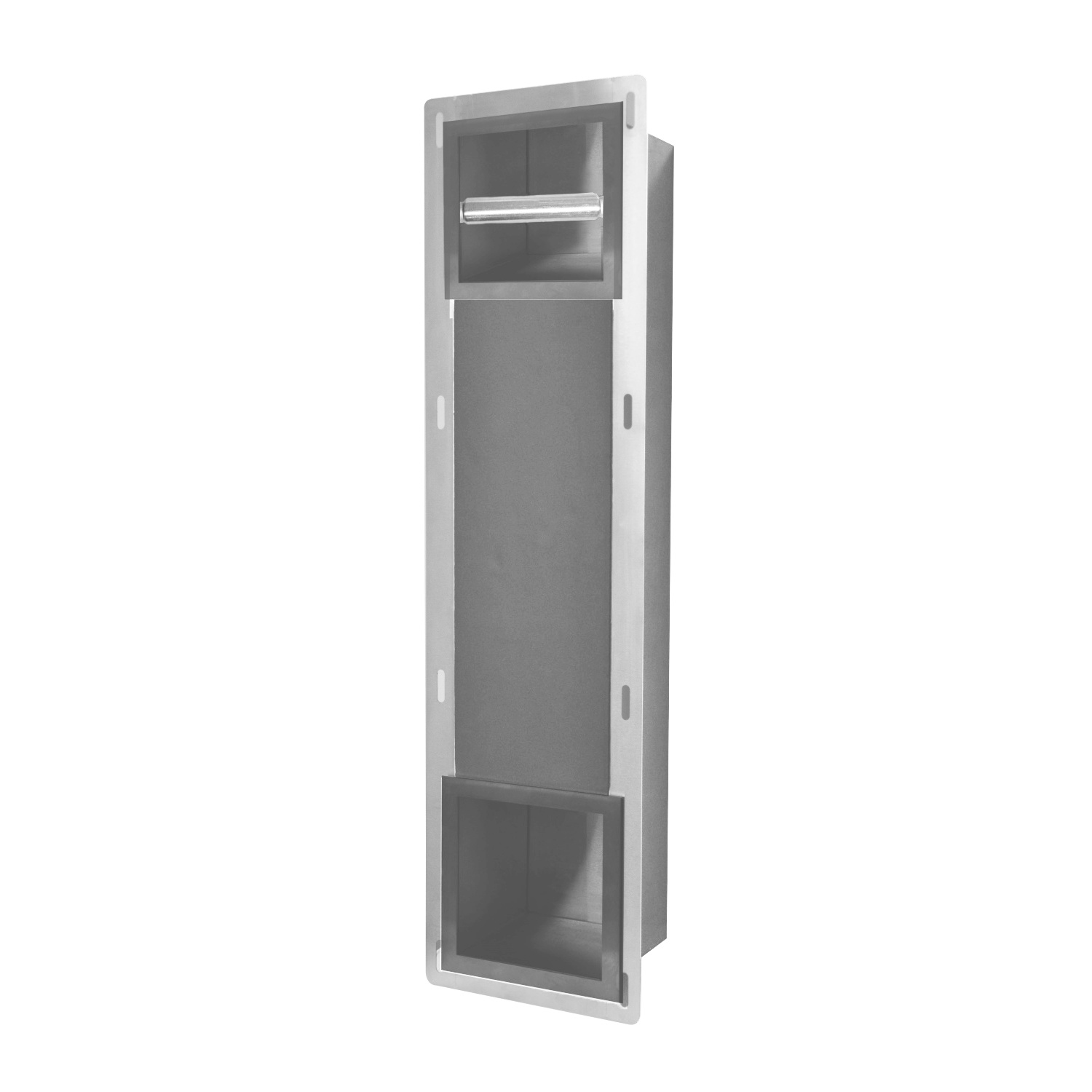 Inbouw Toiletrolhouder BWS met Reserve Rolhouder RVS Gunmetal Aquasplash