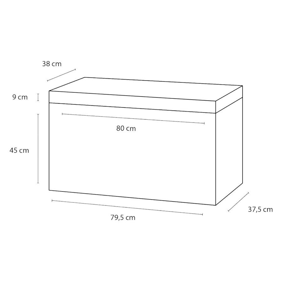 Badkamermeubelset Differnz Somero Met Keramiek Wastafel 80 cm Hoogglans Wit