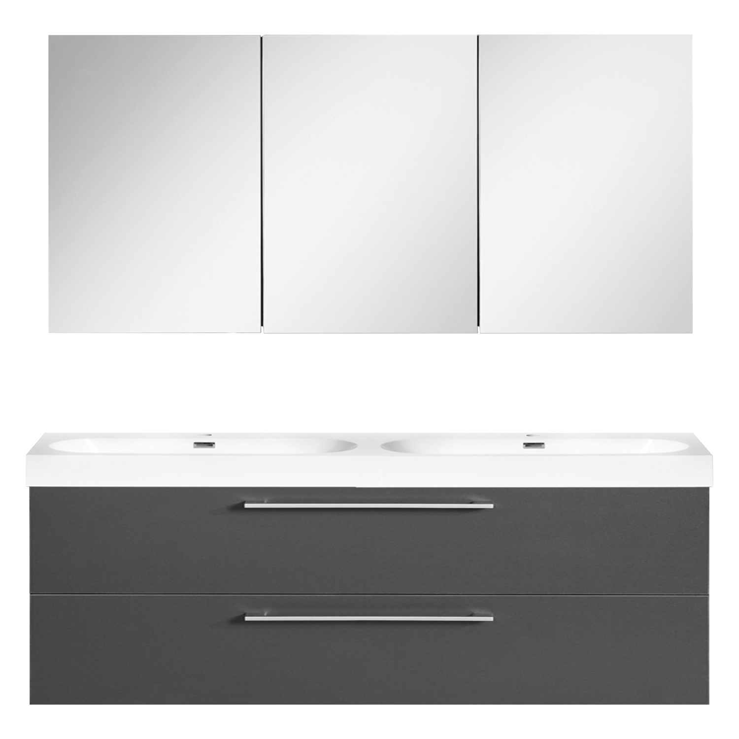 Badkamermeubelset Differnz Somero Met Keramiek Wastafel 120 cm Antraciet Differnz
