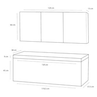 Badkamermeubelset Differnz Somero Met Keramiek Wastafel 120 cm Hoogglans Wit (Inc. Spiegelkast)