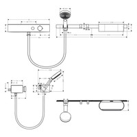 Bundelset Handdouche HansGrohe WallStoris Thermostaat Glijstang en Opbergset Mat Zwart