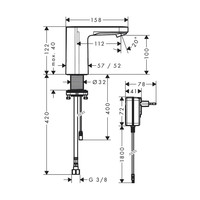 Elektronische Wastafelkraan HansGrohe Vernis Blend Koud Water en Netstroom Chroom