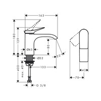 Fonteinkraan HansGrohe Vivenis Eengreeps Zonder Afvoer Chroom