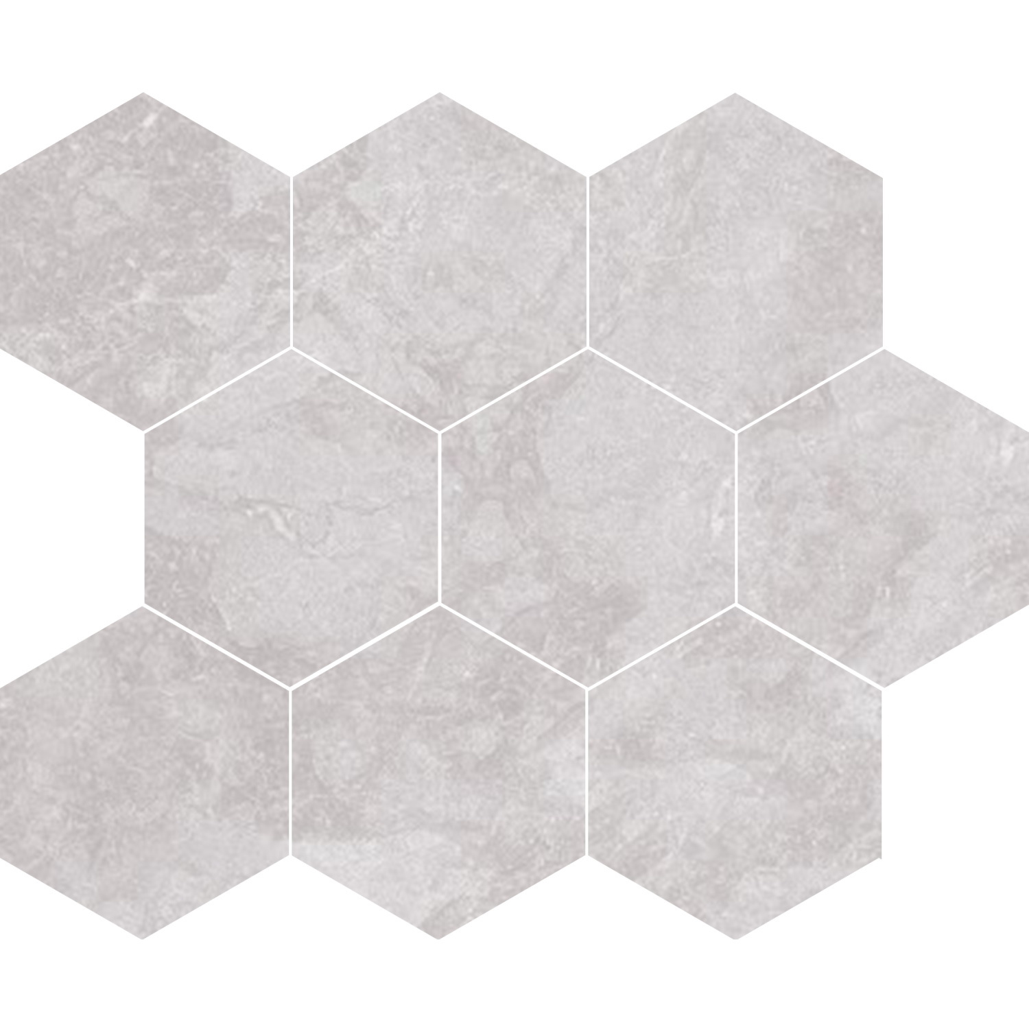 Mozaïek Cristacer Titanium 35.5x29.2 cm Hexagon Silver Cristacer