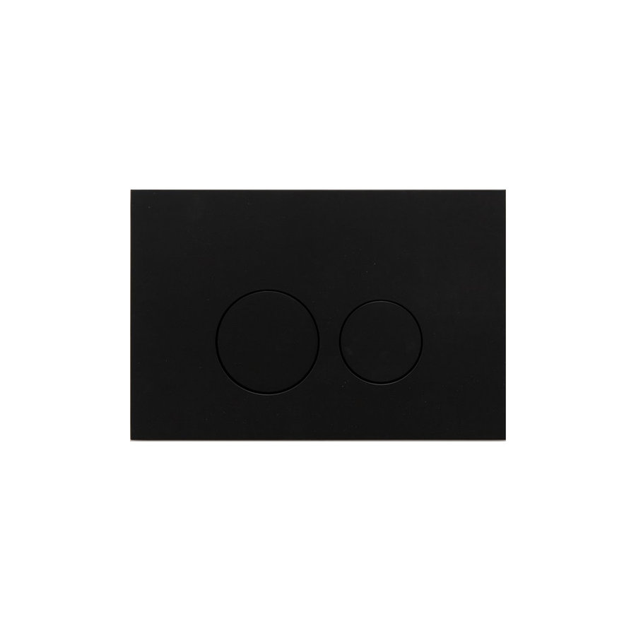 Bedieningsplaat Qeramiq Push Met DualfFush Frontbediening Metaal Rond Mat Zwart