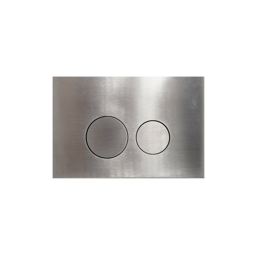 Bedieningsplaat Qeramiq Push Met DualfFush Frontbediening Metaal Rond Steel