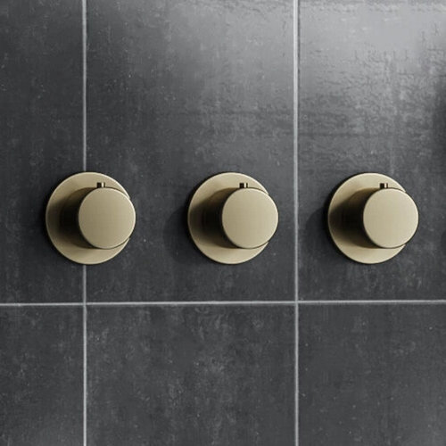 Thermostaatkraan Afbouwdeel AquaSplash Plus Geborsteld Messing Mat Goud 