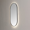 Sanilux Spiegel Sanilux Ovaal Met Direct LED 3 Kleuren Instelbaar & Spiegelverwarming 90x45 cm Mat Zwart