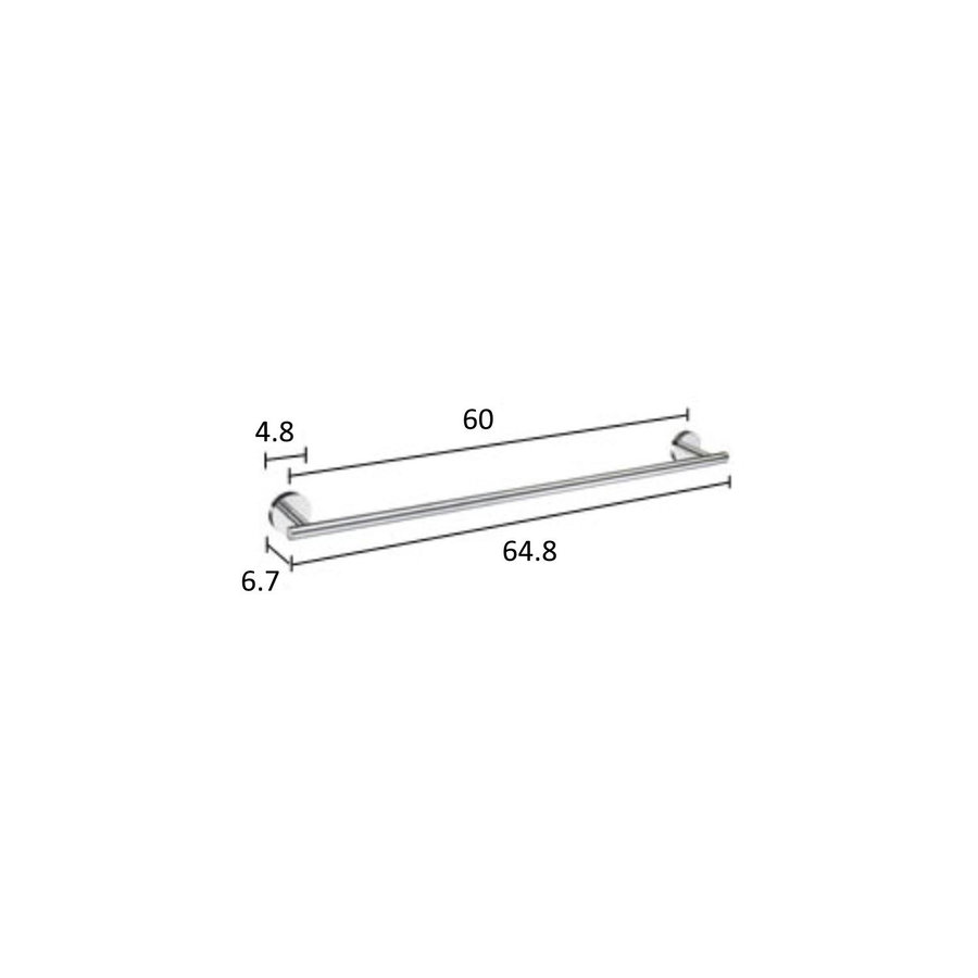 Handdoekhouder Smedbo Home 64,8x6,7x4,8 cm Mat Messing