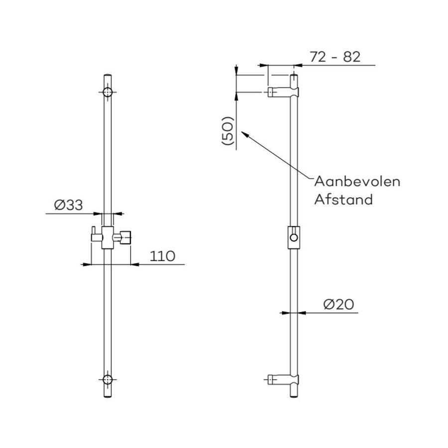 Glijstang Lagoo Garda 90 cm Messing (In 6 Verschillende Kleuren)