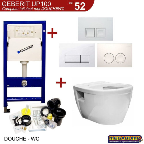 Up100 Toiletset 07 Aqua Splash Prio Rimfree Met Drukplaat 