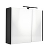 Best Design Spiegelkast Best Design Happy Black Incl. LED verlichting 60x60 cm Mat Zwart