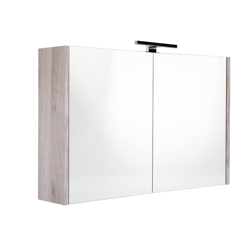 Spiegelkast Best Design Happy Grey Incl. LED verlichting 100x60 cm Grijs Eiken 