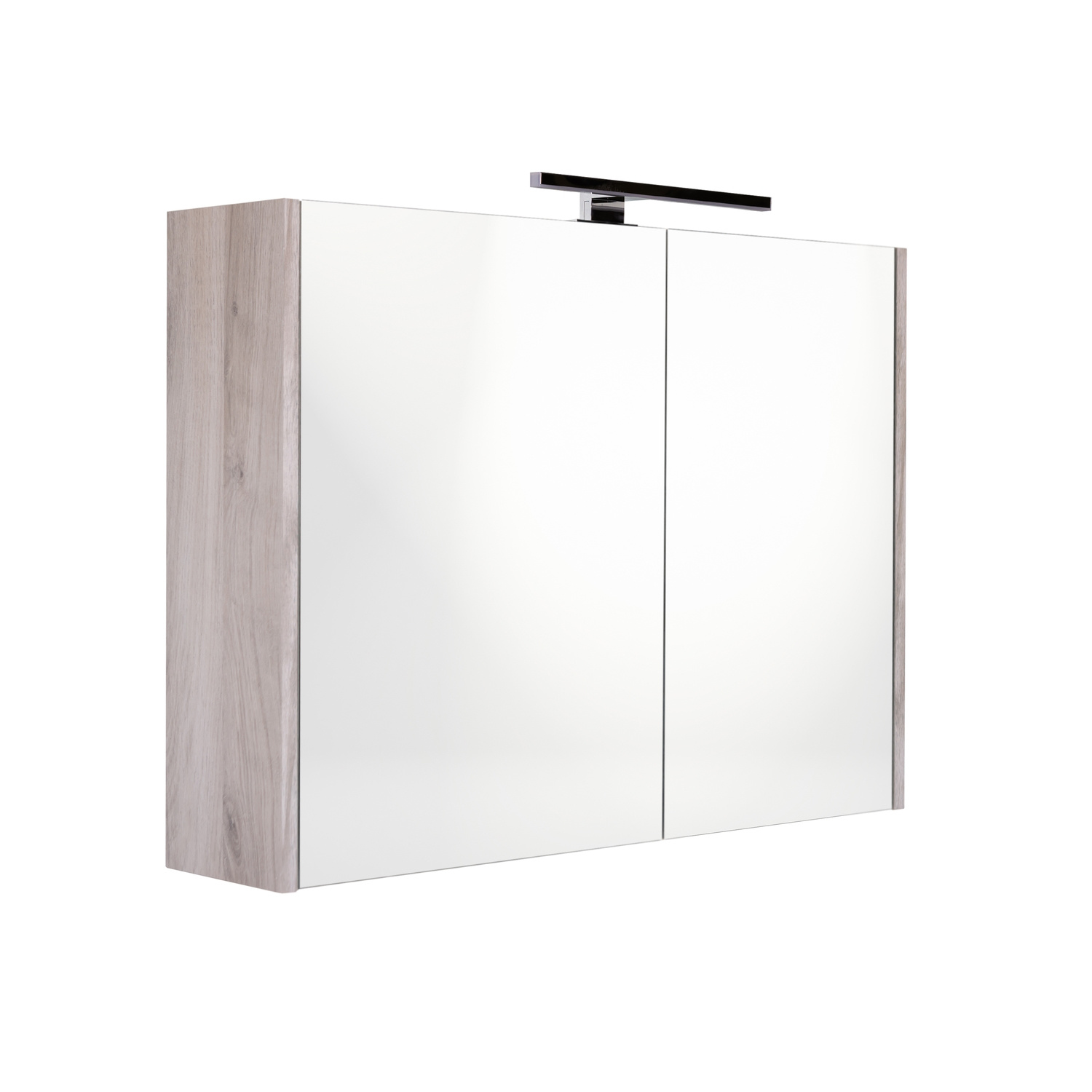 Best Design Spiegelkast Happy Grey Incl. LED verlichting 80x60 cm Grijs Eiken