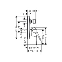 Inbouw Badmengkraan HansGrohe Rebris E Eengreeps Voor iBox Universal Chroom