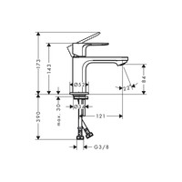 Wastafelmengkraan HansGrohe Rebris E Eengreeps 80 CoolStart Zonder Afvoer Chroom