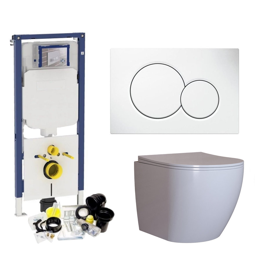 Geberit Sigma 8 (UP720) Toiletset set62 Mudo Rimless Met Sigma 30 Drukplaat