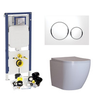 Geberit Sigma 8 (UP720) Toiletset set62 Mudo Rimless Met Sigma 20 Drukplaat