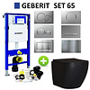 Geberit Geberit UP320 Mat Zwart Toiletset set65 Mudo Randloos met Sigma Drukplaat