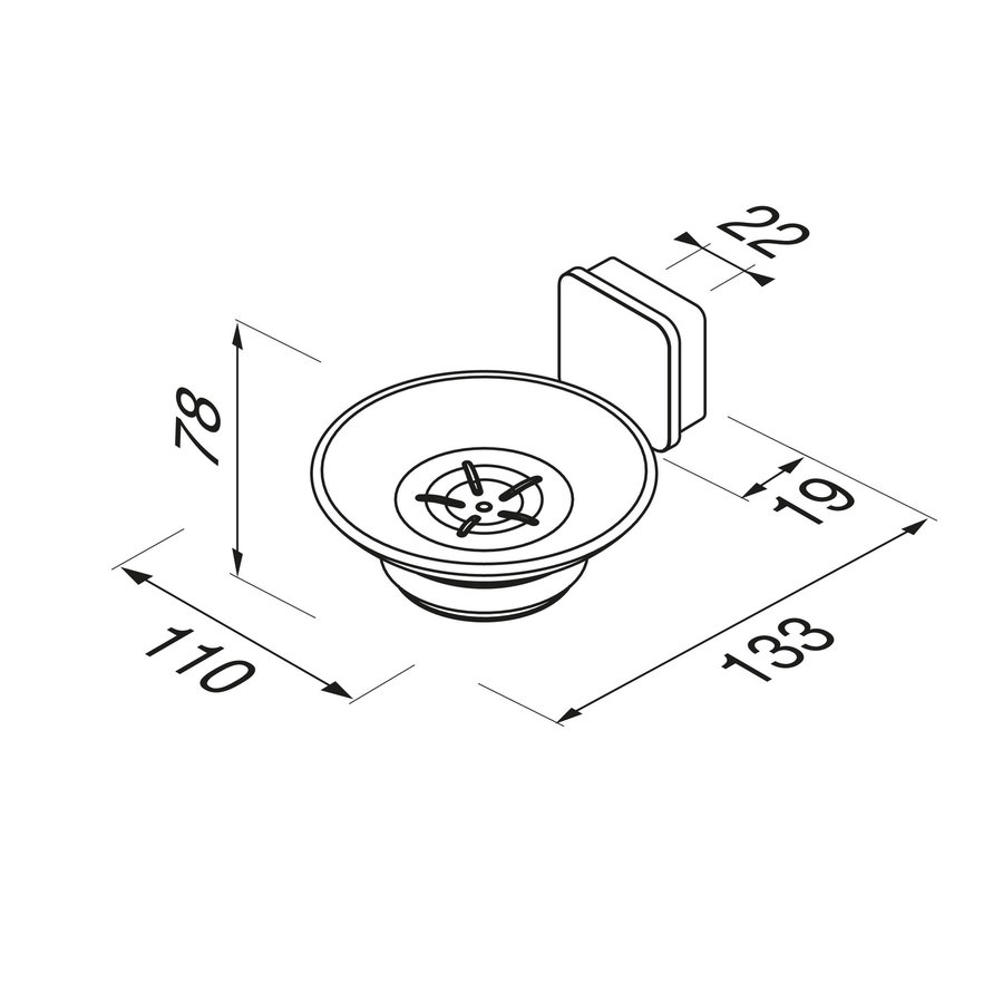 Zeephouder Geesa Topaz Glas Met Muurbeugel Mat Zwart