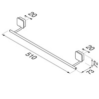 Handdoekrek Geesa Topaz 45cm Minimalistisch Mat Zwart