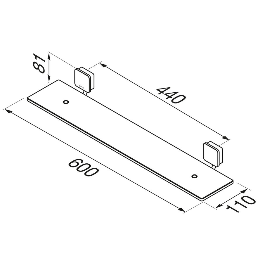 Planchet Geesa Topaz Met Glas en Muurbeugel Chroom