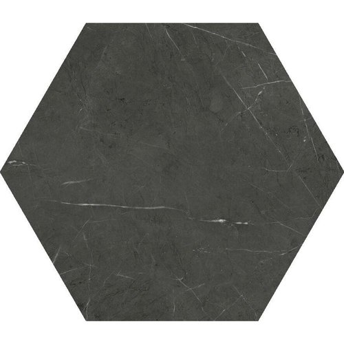 Vloertegel Cifre Ceramica Hexagon Marquina Marmerlook 15x17 cm Mat Zwart (prijs per m2) 