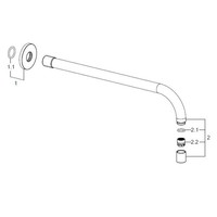 Uitloop Wiesbaden Slim 18mm Rond 30cm 1/2'' Geborsteld Staal