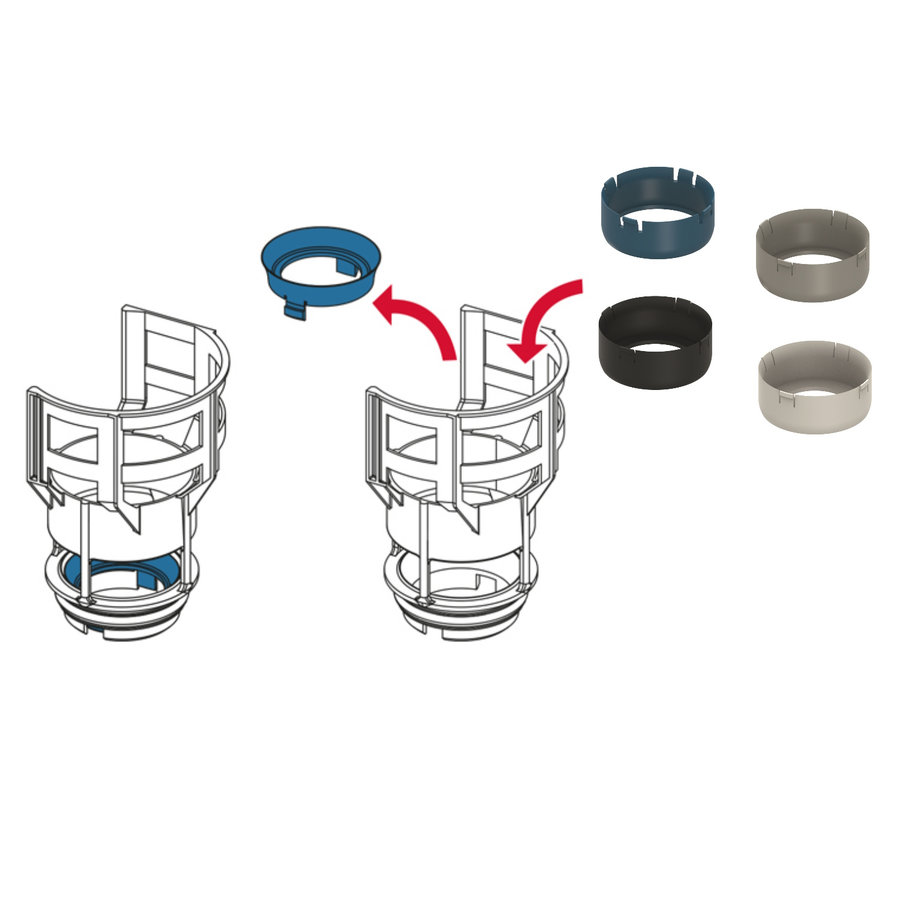 Reduceerringenset TECE Voor Spoelkasten Met Een Inbouwdiepte Tot 8.5cm 4 Stuks