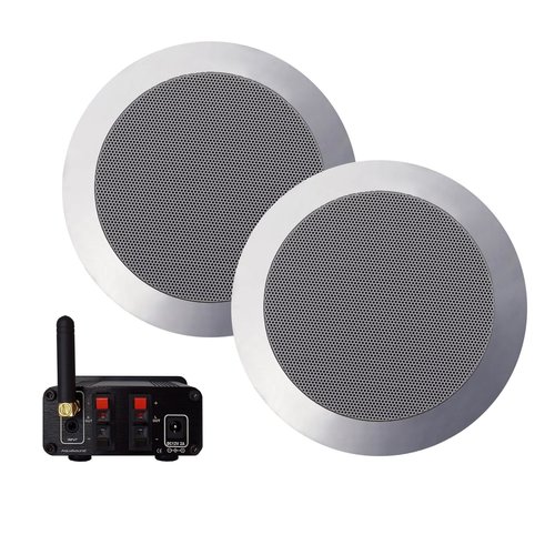 Bluetooth Music Center Aquasound 35 WATT / BT4.0 + Twist Speakerset Mat Chroom 